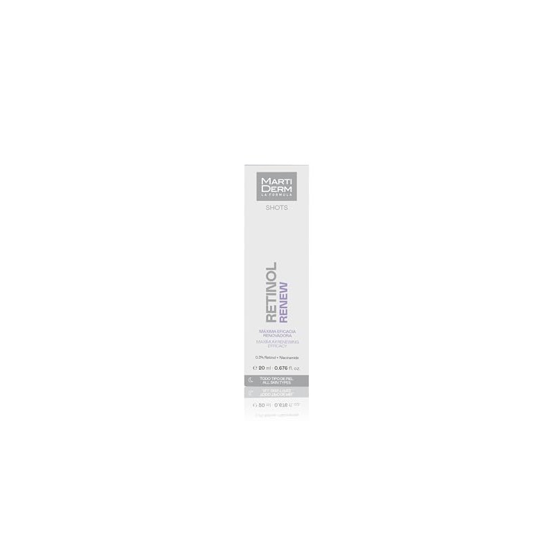 MartiDerm Shot Retinol al 0.3% puro, Piel más uniforme, 20ml