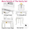 GAOMON Kids Vanity, Girls Vanity Table with Tri-Folding Mirror,Stool &