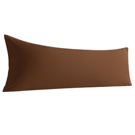 Organictune Body Pillow Cover Microfiber Long Pillow Case Breathable Soft Shrinkage and Fade Resistant Pillowcase with Envelope Closure (Coffee,20x54 Inches)