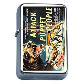 Silver Flip Top Oil Lighter Vintage Poster D-193 Attack of The Puppet People