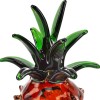 Homeroots 9" Orange Murano Glass Pineapple Statue Tabletop Sculpture