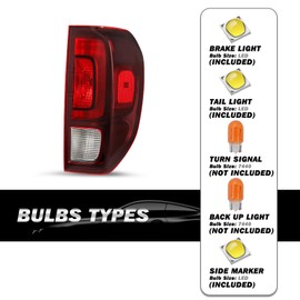 SOCKIR Tail Light Assembly w/Bulbs & LED DRL Fit 2017-2023 Honda Ridgeline OEM Rear Taillight Taillamp 33500-T6Z-A02 HO2801195 (Passenger Right Side)