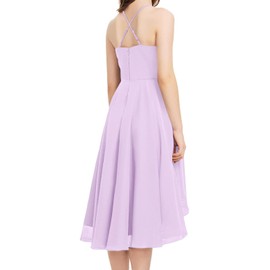 Galawaqe Fancy Kids Girls Junior Bridesmaid Dresses Girl Sleeveless Backless Crossed Straps Dress Wedding Prom Party Gowns Purple