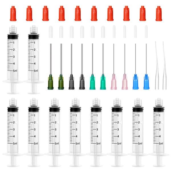 COTOM 5 ml Syringe Set - Includes 5 ml Syringes,