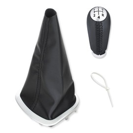 1neiSmartech 5-Speed Replacement Headset and Knob Kit Compatible with Renault Clio III, Kangoo II, Twingo II, Espace IV – Black Imitation Leather, Silver Design, Easy Installation