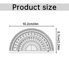 Tabanzhe Plastic Protractor-3PCS 180 Degrees Math Protractor 4 Inches Clear Protractor for Angle Measurement Student Math Classroom School Office Teachers