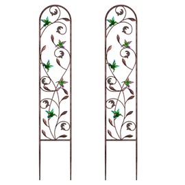 aboxoo Set of 2 Packs Hummingbird Metal Garden Trellis for Climbing Plants,Outdoor Decorative Flowers Arch Fence Trellis for Outdoor Patio,Garden,Lawn,Yard,Backyard,Wall Brackets,60'' H x 11'' W