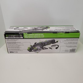 Genesis 4-1/2 inch Compact Circular Saw with 24T Blade Rip Guide Vacuum Adapter & Wrench