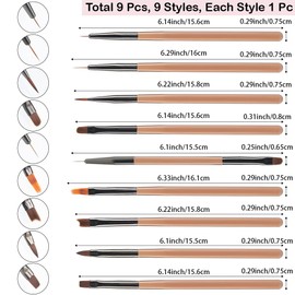 craspire 9 Teiliges Nagelkunst Pinsel Set Maniküre Kunstwerkzeuge Kokosnussbraun Design Malerei Zeichnung Liner Gelpolitur Acryl Aluminiumgriff Punktierstift Pinsel Set Für Die Nagelmaniküre Home