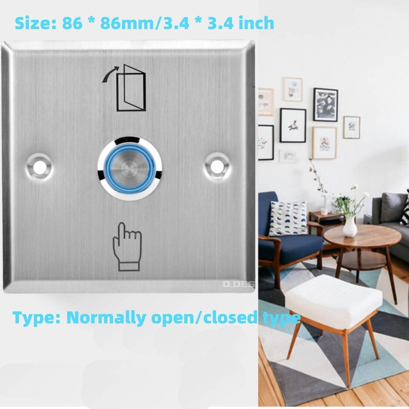 HERCHR Door Access Control System, Momentary Push to Exit Button