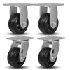 CWfutureparts Caster Wheels 4" x 2" Heavy Duty Industrial Casters,Rubber