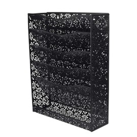 EasyPAG 5 Tier Wall File Holder Hanging Mail Paper Organizer Wall Mounted/Desktop Document Magazine Rack for Home and Office,Black