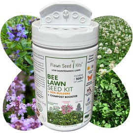 Flawn Seed Kits Bee Lawn Seed Kit, Dutch White Clover + Self-Heal + Creeping Thyme, Easy Spread Shaker, Low Maintenance, Alternative Ground Cover, Covers Up to 500 SqFt