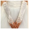 Andiker Fingerless Long Evening Gloves, Opera Elbow Lace Satin Gloves,