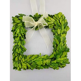 Tradingsmith Preserved Boxwood Square Wreath - 6 inch
