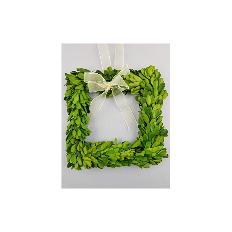 Tradingsmith Preserved Boxwood Square Wreath - 6 inch