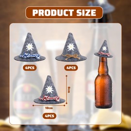 FloralGrace Pack of 12 Mini Oktoberfest Hat Oktoberfest Decoration Bavarian Decoration MiNi Hat Bavarian Small Felt Hat Costume Hat for Party Decoration Table Decoration Carnival Red Blue Brown Cord