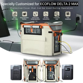 EF ECOFLOW DELTA Portable Power Station Waterproof Protective Cover, Power Station Waterproof Cover, Made of 1680D+210D Heavy-Duty Oxford Double-Layered Fabric For Generator Operation