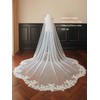 AiberLisha Petal Shape Wedding Bridal Veil With Comb White 118inch