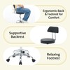FIRAVOE Rolling Stool with Back,Adjustable Height Foot Rest Rolling Salon