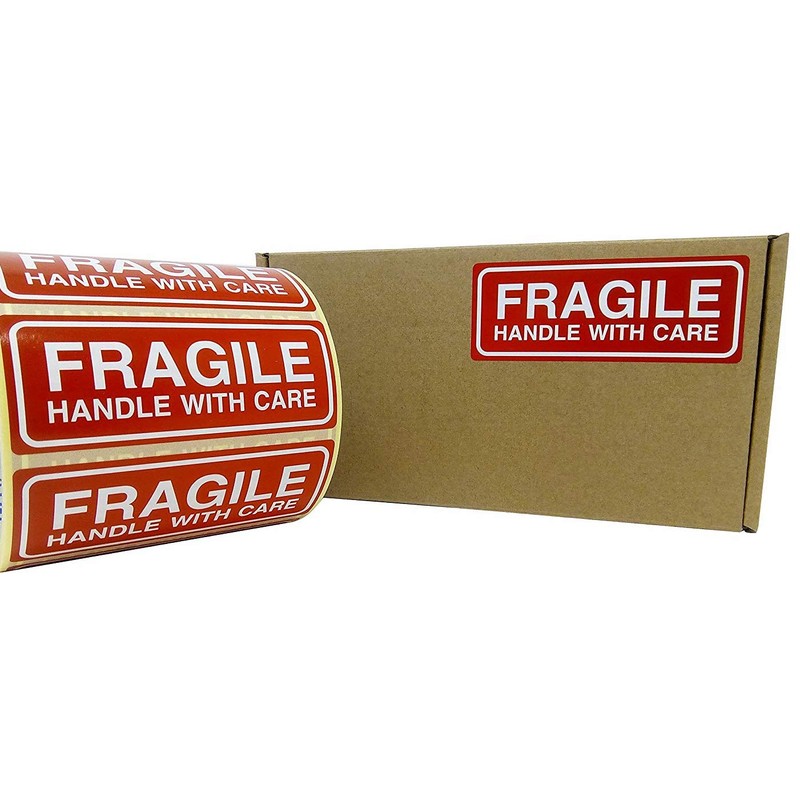 OliveBird Fragile Stickers 90 x 35 mm Large Labels White