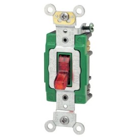 Leviton 30A 120V Industrial Grade Toggle Switch with Pilot Light Red 2 Pole