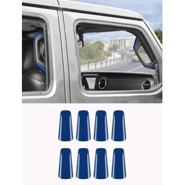 Savadicar Blue Interior Accessories - A & B Pillar Grab Bar Handles Trim Set for 2018-2023 Jeep Wrangler JL JLU 4XE & Gladiator JT - Solid Color Interior Decor Upgrade Option, 8-Piece