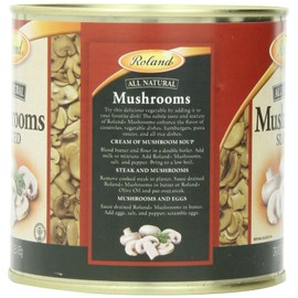 Roland Foods Canned Sliced Button Mushrooms, Specialty Imported Food, 16-Ounce Can