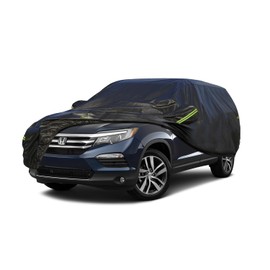 KouKou KouKou Waterproof SUV Car Cover Suitable for Honda Pilot from 2002 to 2025, 7 Layers Windproof All Weather Waterproof Outdoor Cover Sun Rain UV Dust Snow Protection. Black