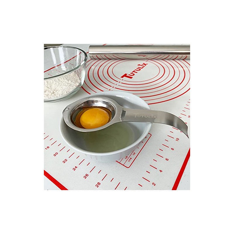Separador de yema de huevo en acero inoxidable con mango
