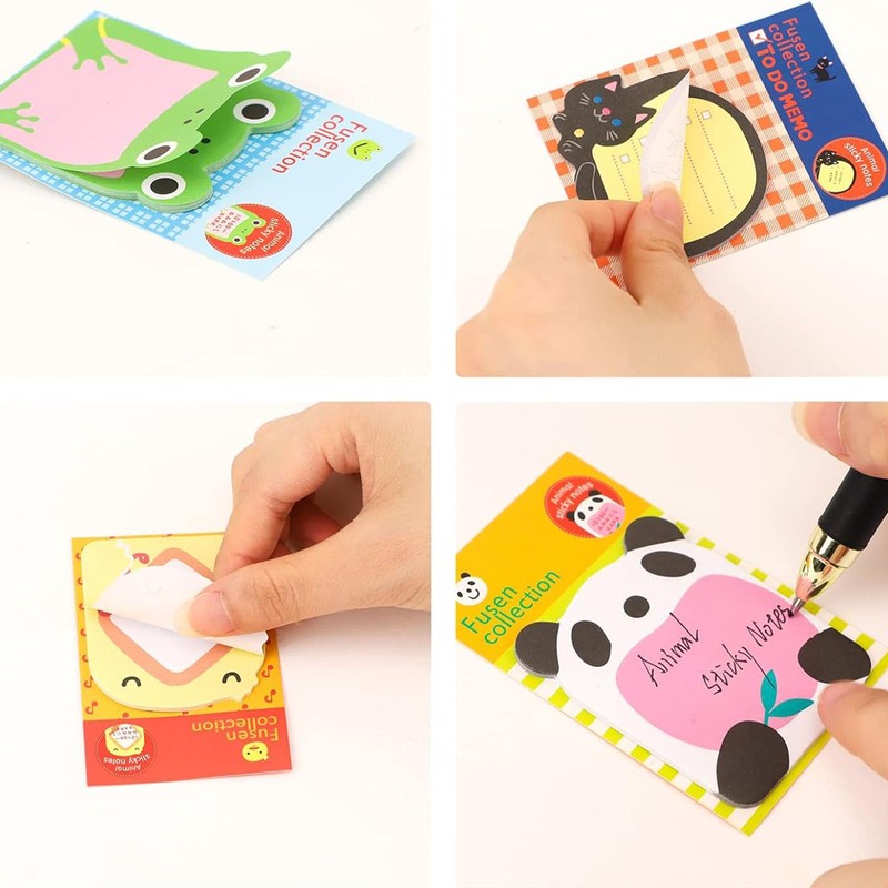 32 Pieces (640 Sheets) Animal Sticky Notes, 8 Styles Mini