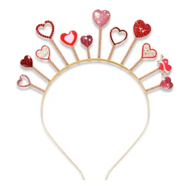 boderier Diadema para el día de San Valentín, con diamantes de imitación, diseño de corazón, para mujeres, adolescentes y niñas