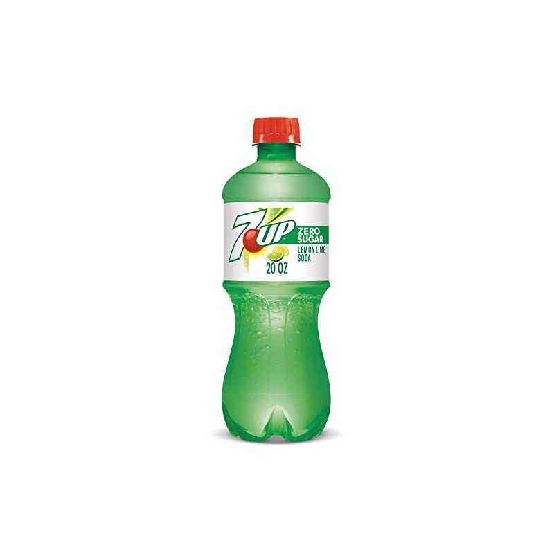 7up Zero (Diet) 20oz Soda Bottles, Pack of 16 (Total