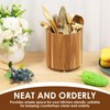 YMKWZ Wooden 360° Rotating Utensil Holder Large Capacity Easy to