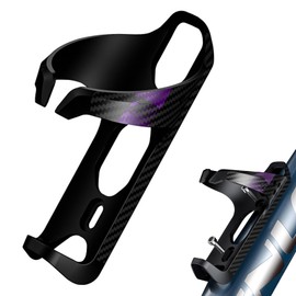 Bike Water Bottle Holder Carbon Water Bottle Cage Lightweight Universal Bicycle Water Bottle Holder with Screws Tool for MBT/Road Bike Cycling Accessory Purple