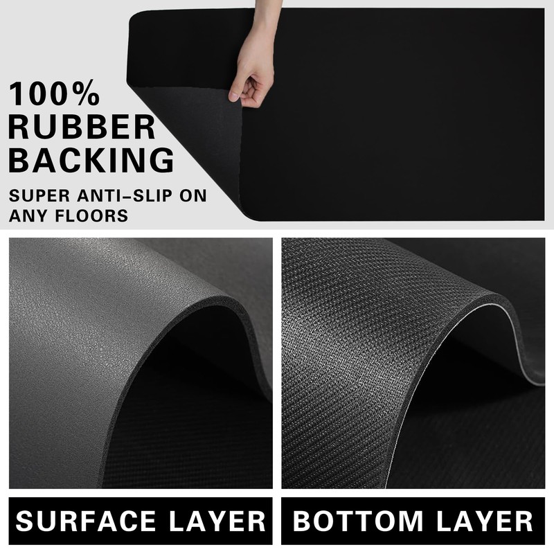 Floor Protection Mat for Electric Scooter Black 51" x 16"