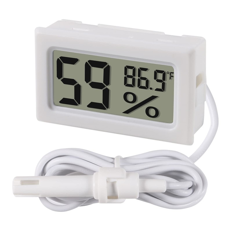 DWEII 2-Pack Mini Digital Hygrometer Thermometer Gauge with Probe LCD