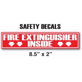 World Graphix FIRE EXTINGUISHER INSIDE V2 Sticker Decals Inspection or Hose Alarm Smoke FDC