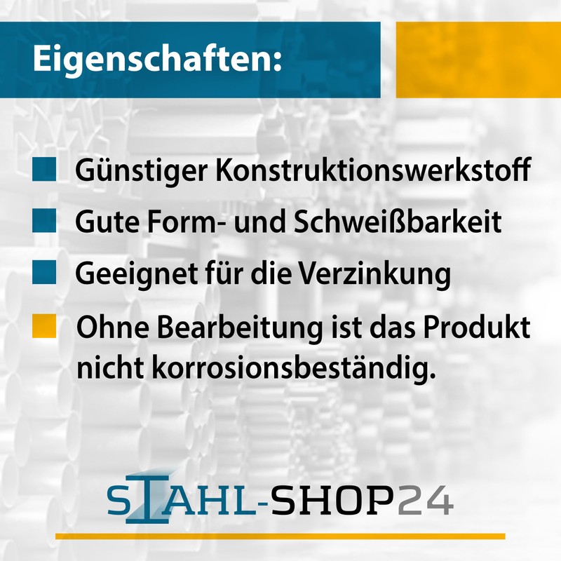 Stahl-Shop24 U-Profile S235JR Edged Raw 70 x 50 mm x