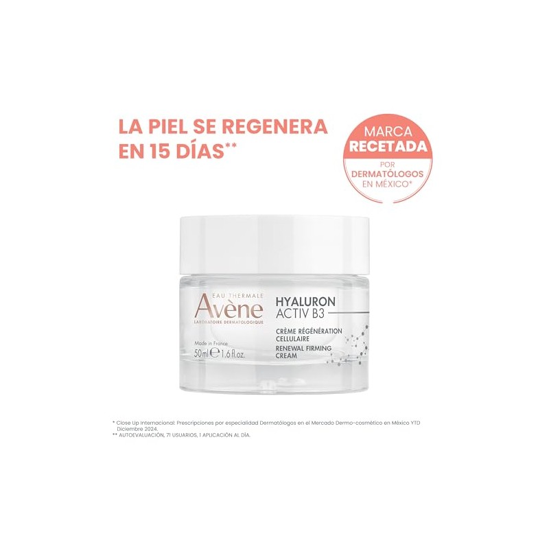 AVENE Hyaluron Activ B3 Crema, Regeneración celular con Niacinamida y