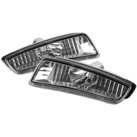 ECOTRIC 2 Pcs Clear Lens Front Bumper Side Marker Lights Lamps W/Amber LED Bulbs Compatible with 2008-2009 Pontiac G8 - Clear Bumper Side Marker Lights