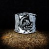 SWBRJ Crescent Moon Bird Wide Chunky Band Ring for Women,Retro