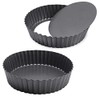 2-Piece Deep Pie Tin, Loose Bottom Pie Dish, Nonstick Quiche Pan (24cm)