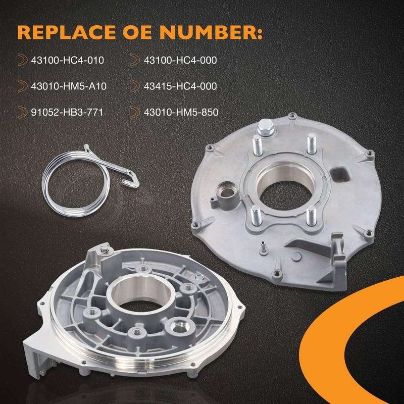 Rear Brake Backing Plate & Bearing Seals Kit Compatible with