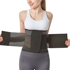 Funcy Postpartum Belly Band Breathable C Section Abdominal Binder for Post Maternity Tummy Recovery Wrap Tummy Control Belly Belt (Large, Black)