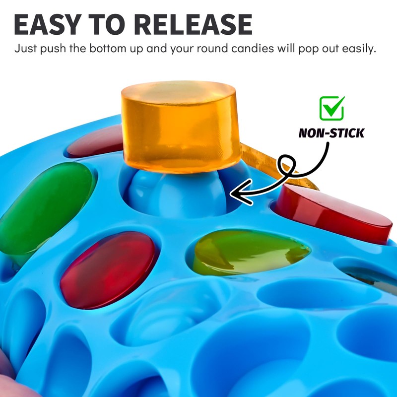 Puyeipt 4 Pcs Silicone Gummy Candy Molds, 55 Cavities Non-Stick