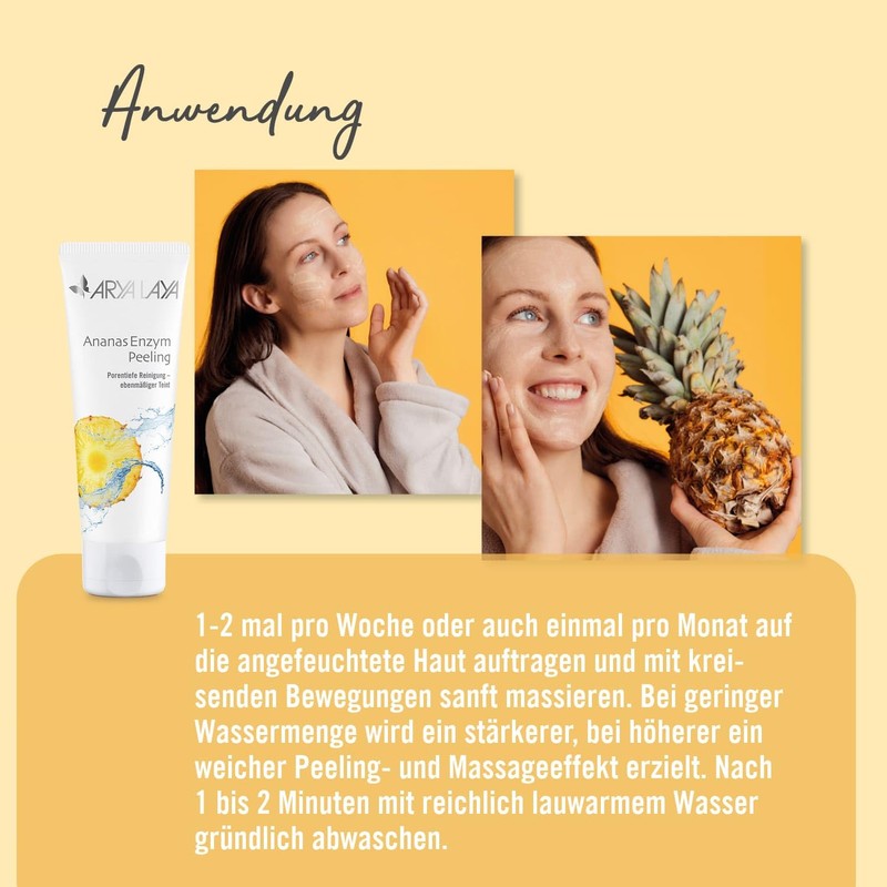 ARYA LAYA Pineapple Enzyme Scrub, 75 ml: Gentle, Deep Pore