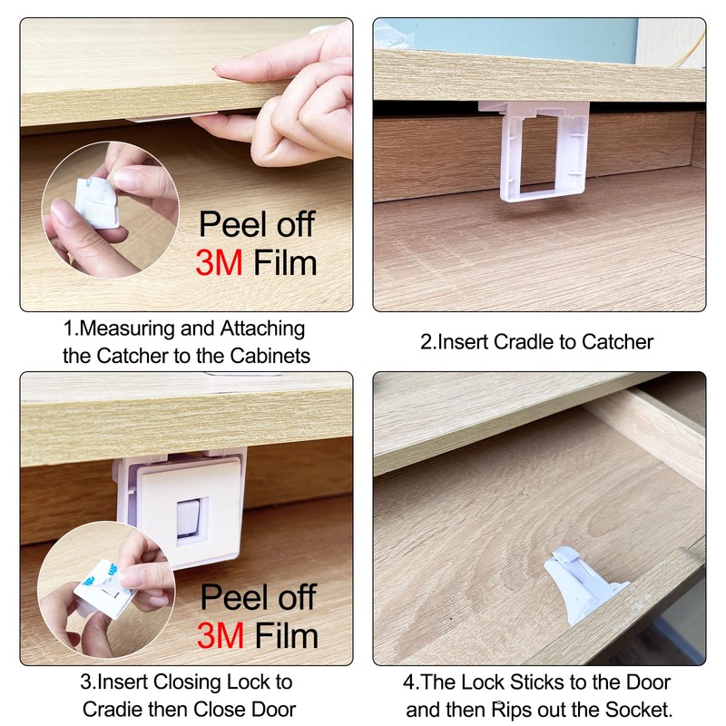 Lectorias 10 Piece Sets Drawer Locks Baby, Cupboard Locks, Child