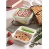 Snips Square Lunch Box 1.40L Strawberry Removable Tray Steam Valve