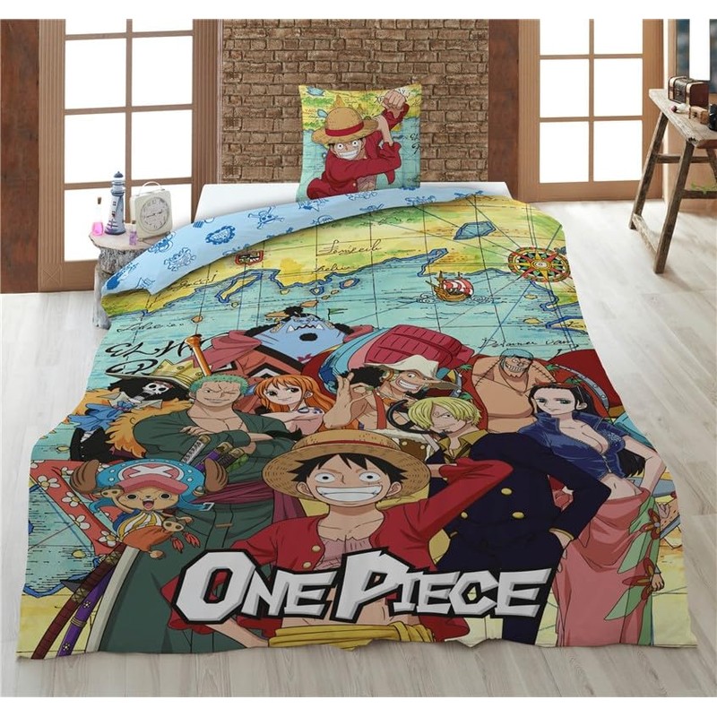 One Piece Map Single Duvet Cover 140 x 200 cm